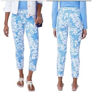 J MCLAUGHLIN NEWPORT CAPRI PANT S HAWAIIAN PRINT TROPICAL CATALINA CLOTH Sz 4